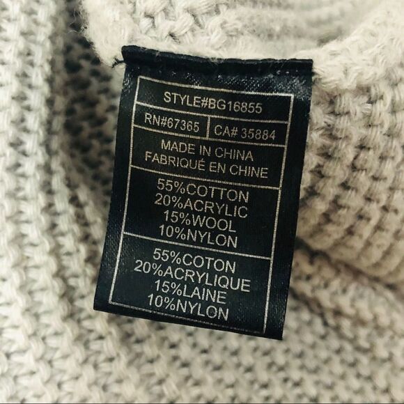 BB Dakota Long Open Front Duster Cardigan Sweater Grey Cotton Wool Blend XS - Picture 8 of 8